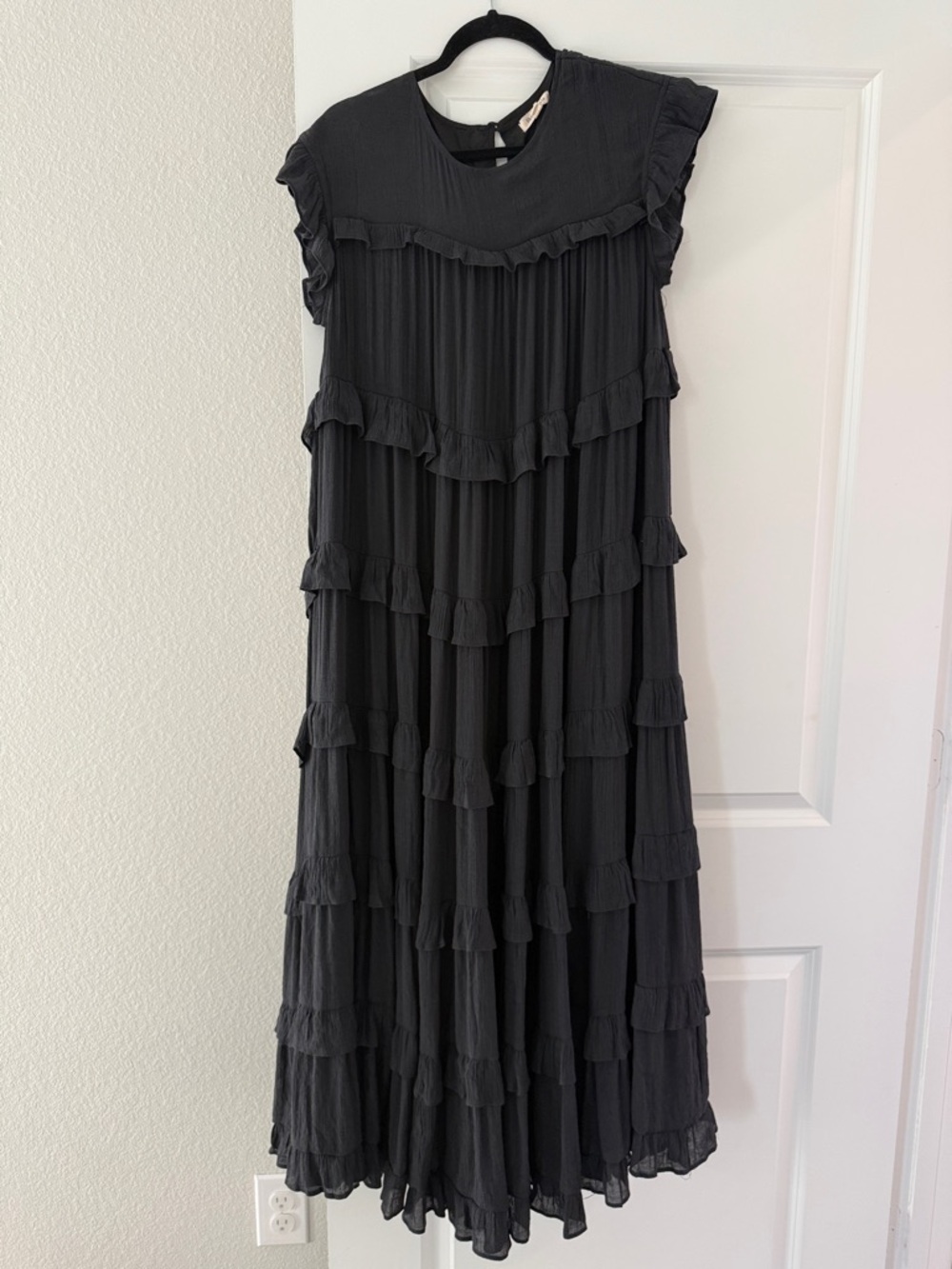 Black Ruffled Maxi Dress. Worn once for pictures.